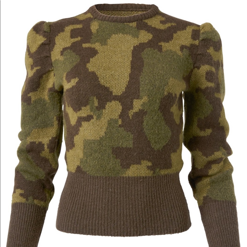 Brand new camo puff sweater